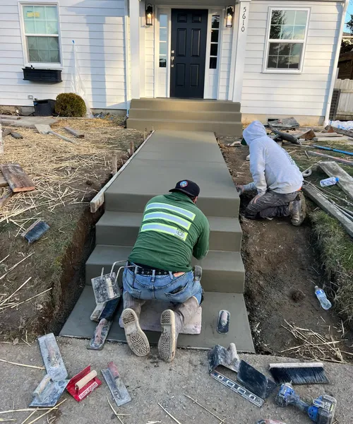 Broom Finish Entry Porch and Steps in Seattle 